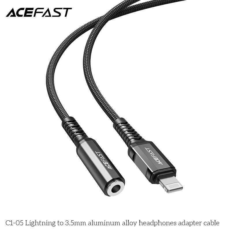 Cáp chuyển âm thanh ACEFAST Lightning to 3.5mm MFI (0.18m) - C1-05