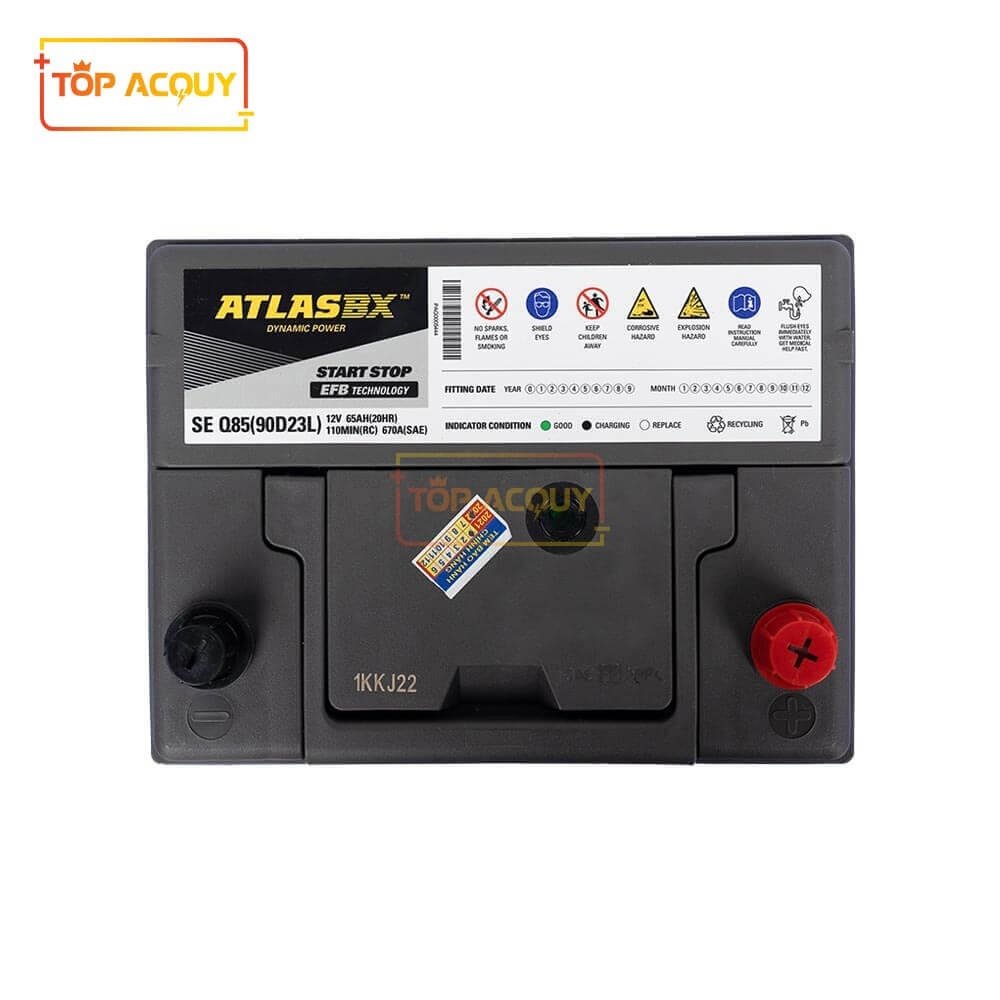 ẮC QUY ATLAS 12V - 65AH SE-Q85 90D23FL (I-STOP CHO XE MAZDA2/3/6/CX30/CX5/CX8)
