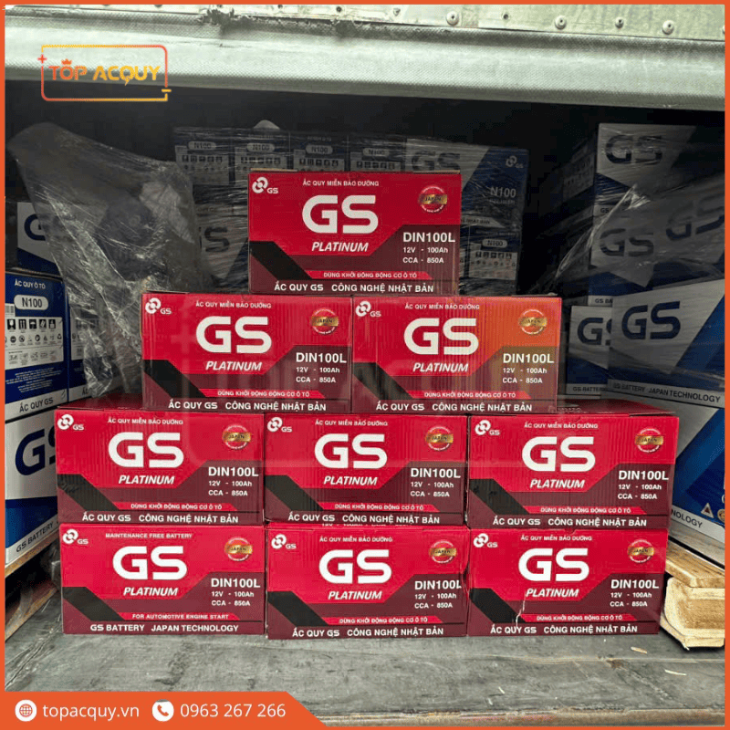 ẮC QUY MF GS 12V - 100AH PLATINUM DIN100L (NEW)