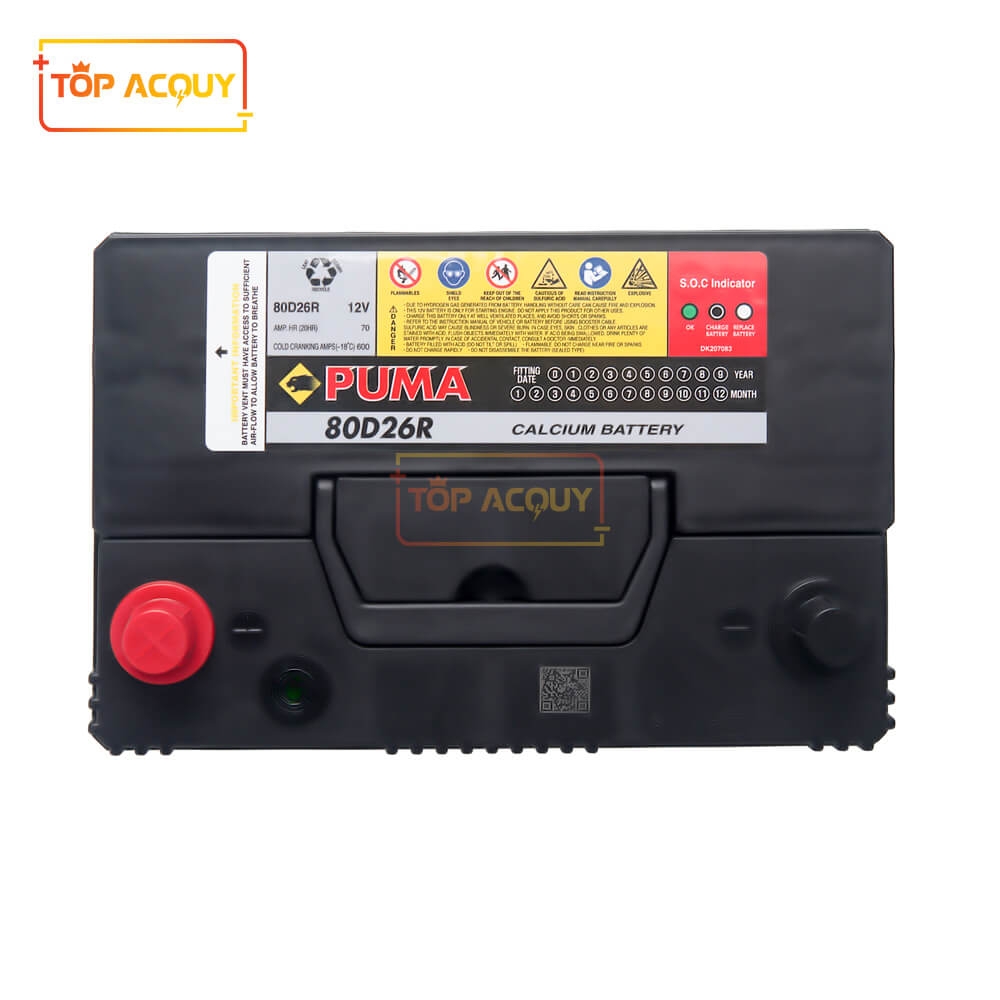 BÌNH ẮC QUY PUMA 12V - 70AH 80D26R
