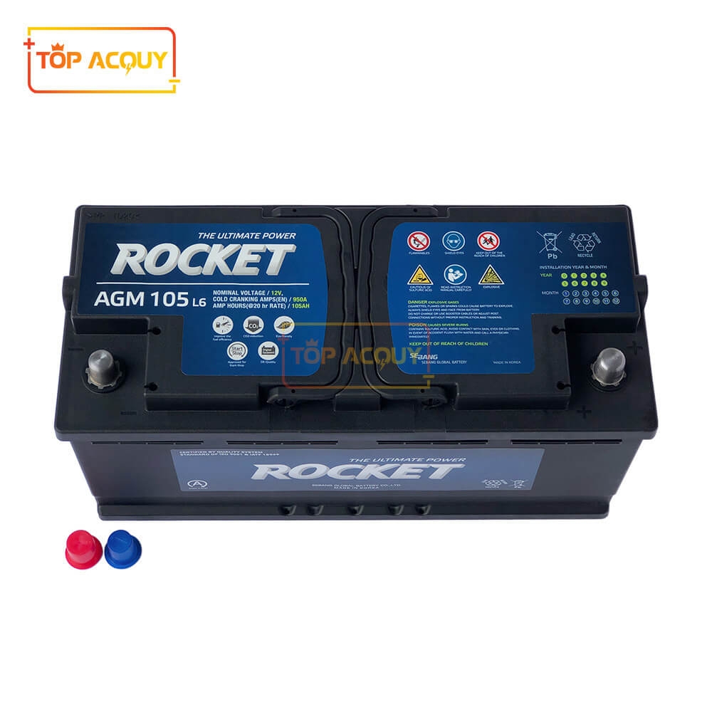 ẮC QUY ROCKET 12V - 105AH AGM L6 DIN(L) (START-STOP)