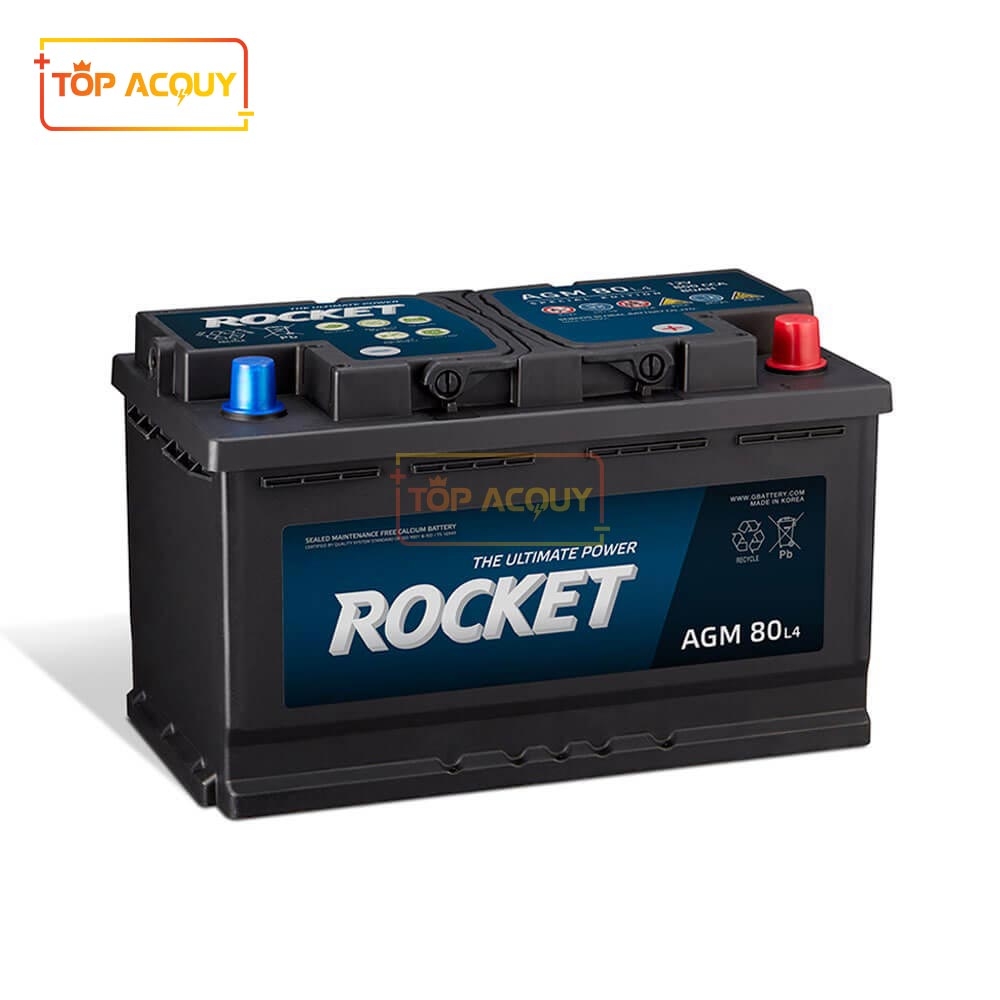 ẮC QUY ROCKET 12V - 80AH AGM L4 DIN(L) (ECO/START-STOP)