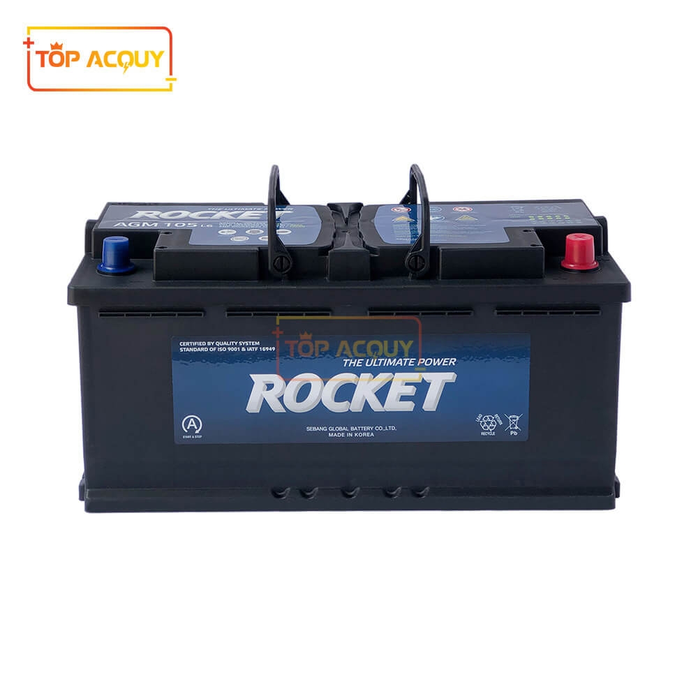 ẮC QUY ROCKET 12V - 105AH AGM L6 DIN(L) (START-STOP)