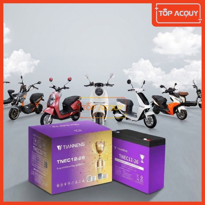 BÌNH ẮC QUY XE MÁY ĐIỆN THIÊN NĂNG TIANNENG TNEC12-26 (12V – 26AH)