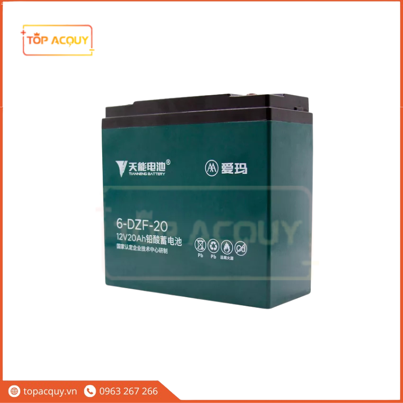 BÌNH ẮC QUY XE MÁY ĐIỆN THIÊN NĂNG (TIANNENG) 6-DZF-20 12V - 20AH
