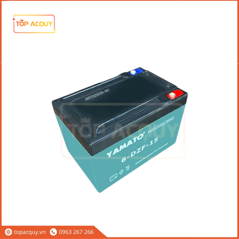 BÌNH ẮC QUY XE MÁY ĐIỆN YAMATO 6-DZF-15 12V-15AH