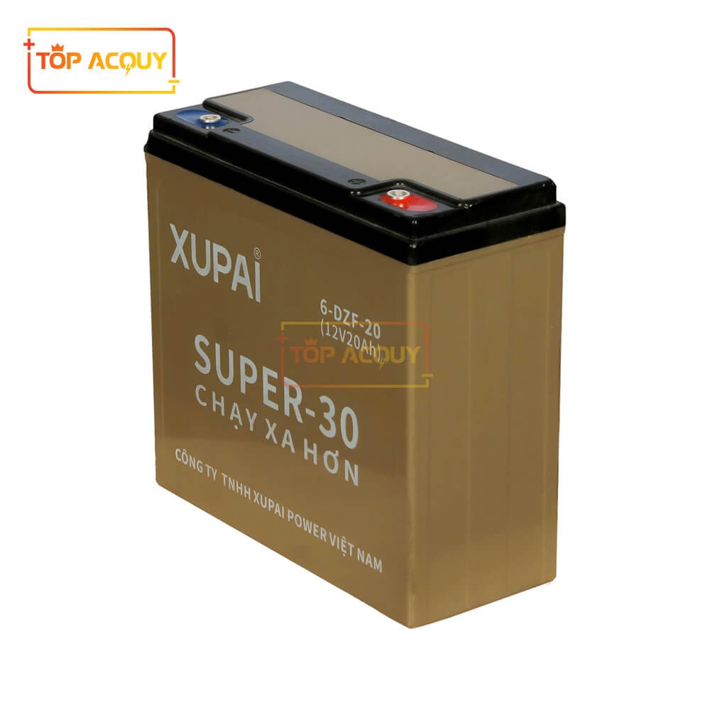 BÌNH ẮC QUY XE MÁY ĐIỆN XUPAI SUPER-30 (6-DZF-20) 12V - 20AH