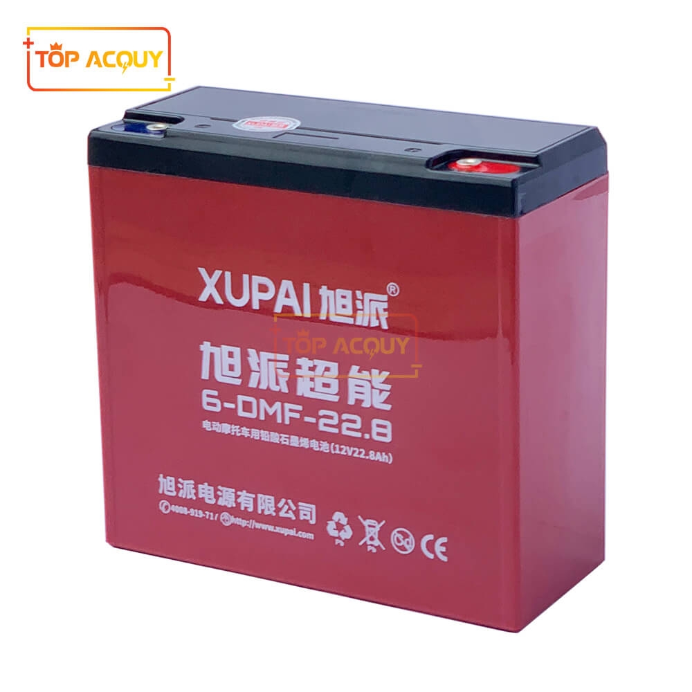 BÌNH ẮC QUY XE MÁY ĐIỆN XUPAI 6-DMF-22.8 12V-22.8AH