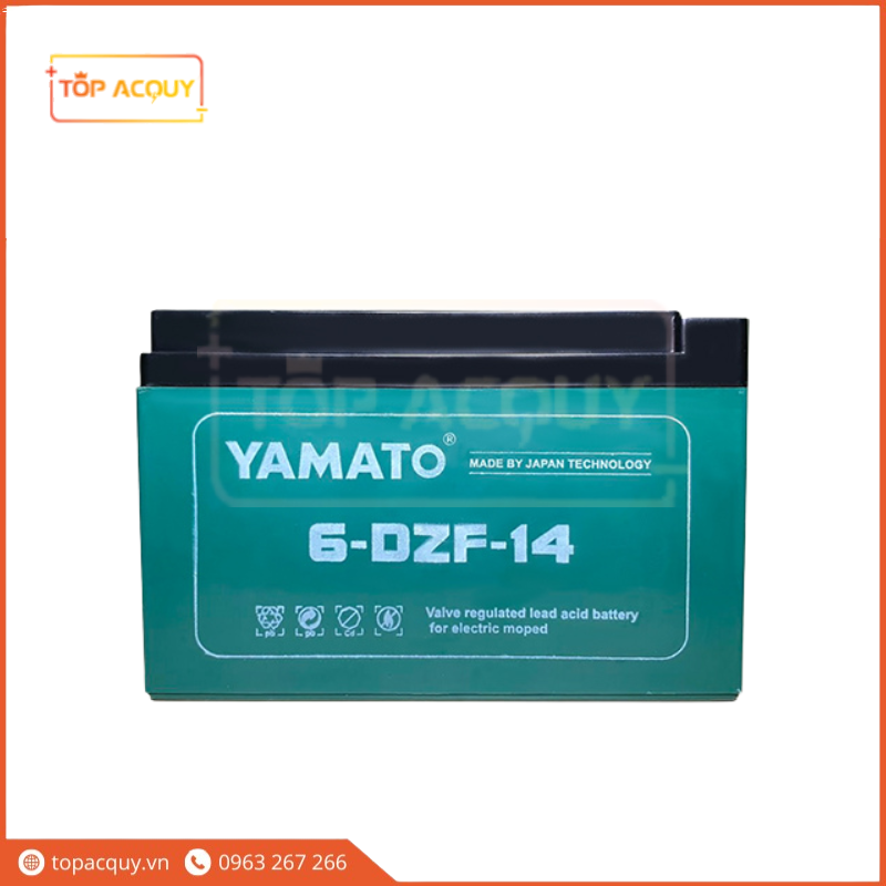 BÌNH ẮC QUY XE ĐẠP ĐIỆN YAMATO 6-DZF-14 12V-14AH
