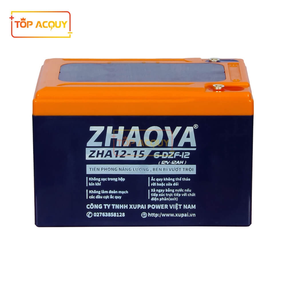 BÌNH ẮC QUY XE ĐẠP ĐIỆN ZHAOYA ZHA12-15 (6-DZF-12) 12V - 12AH