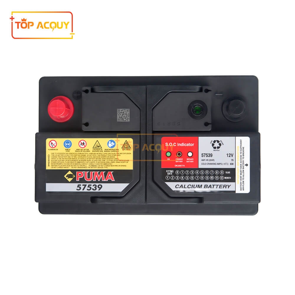 BÌNH ẮC QUY PUMA 12V - 75AH 57539 (DIN75)