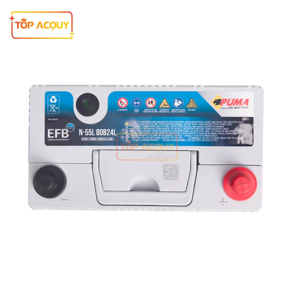 BÌNH ẮC QUY PUMA 12V - 55AH EFB N-55 (80B24L) (START-STOP)