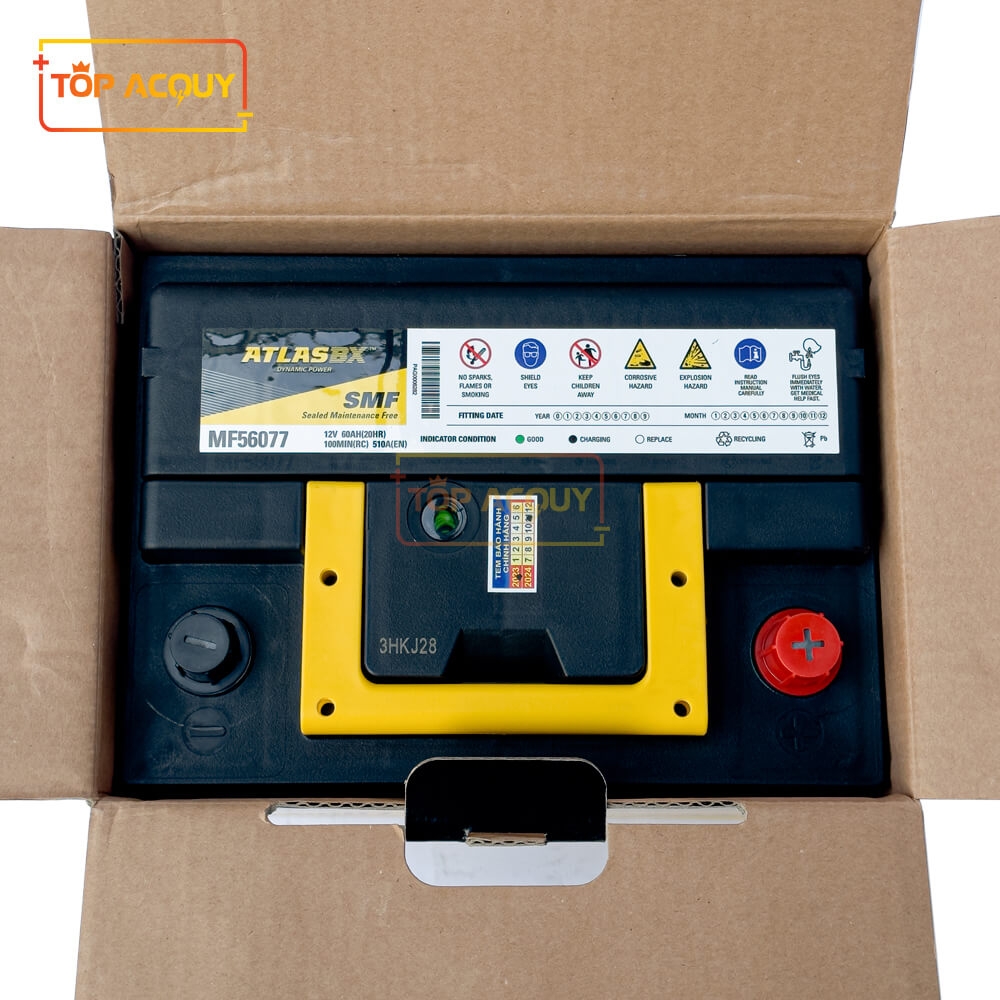 ẮC QUY ATLAS 12V - 60AH DIN MF56077 (DIN60L)