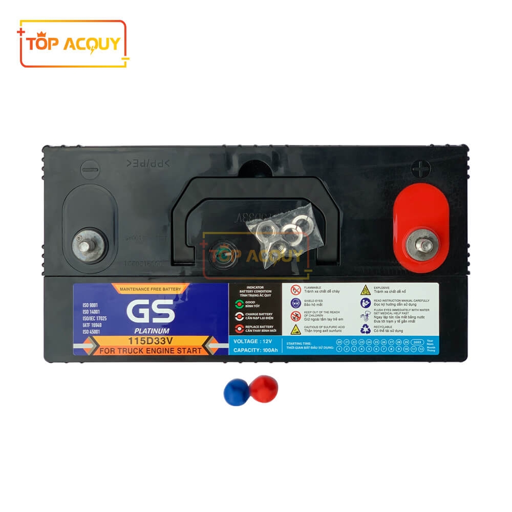 ẮC QUY GS 12V - 100AH 115D33V (XE ĐẦU KÉO/CONTAINER)
