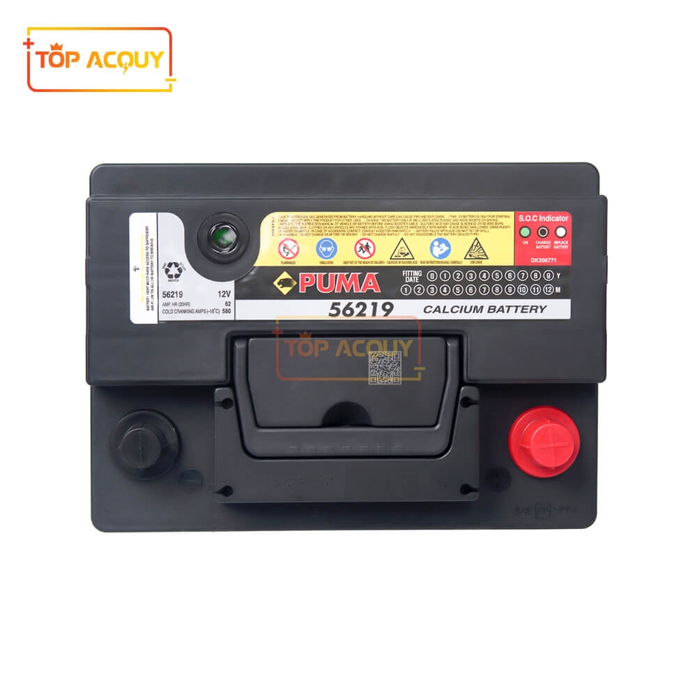BÌNH ẮC QUY PUMA 12V - 62AH 56219 DIN60(L)