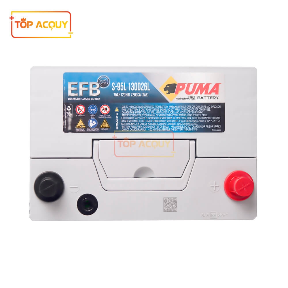 BÌNH ẮC QUY PUMA 12V - 75AH EFB S-95L (130D26L) (START-STOP)