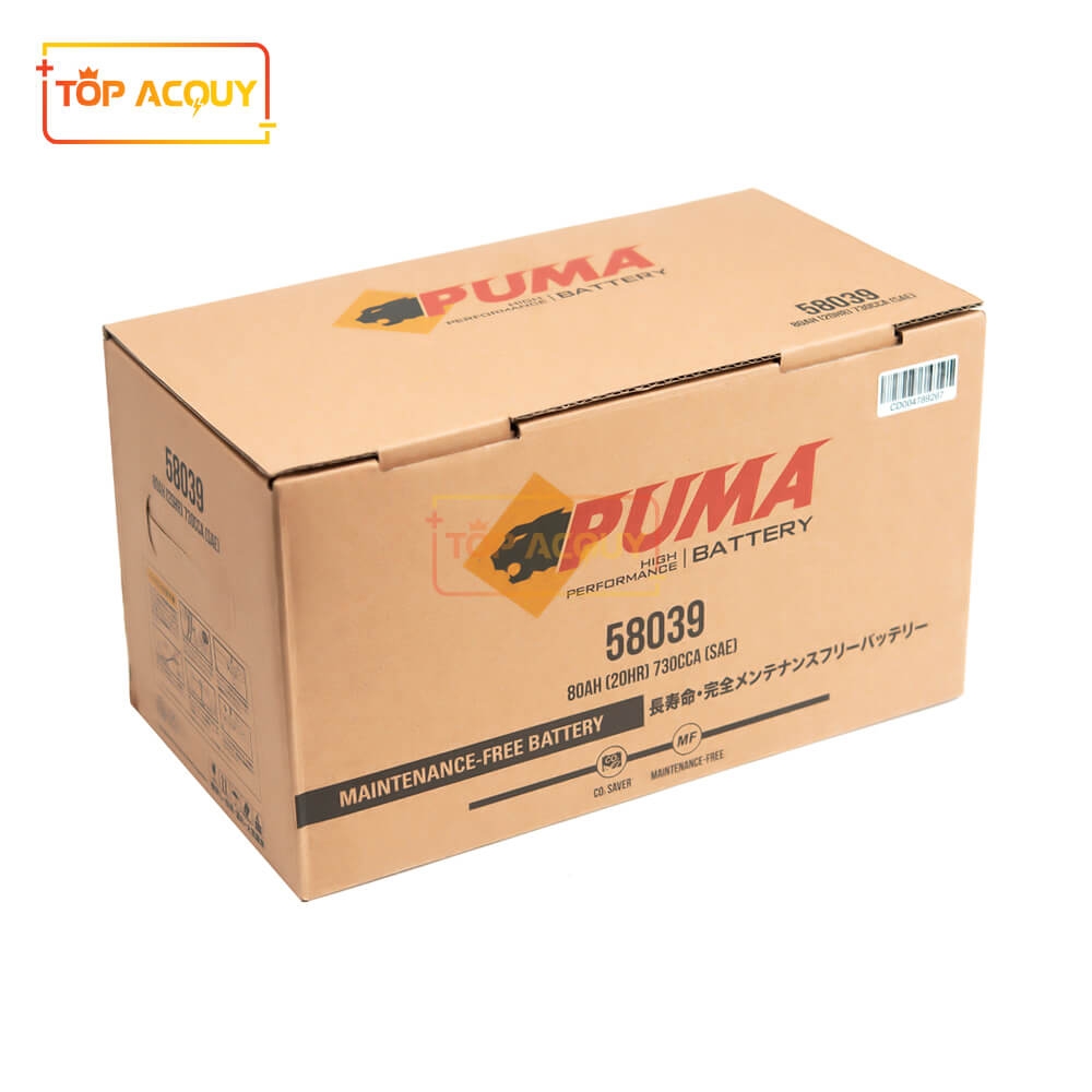BÌNH ẮC QUY PUMA 12V - 80AH 58039 (DIN80)