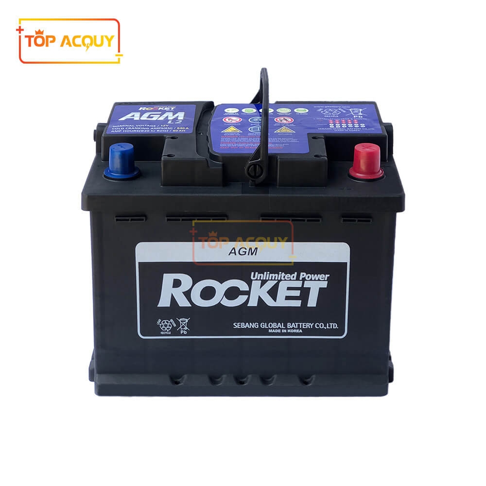 ẮC QUY ROCKET 12V - 60AH AGM L2 DIN60(L) (I-STOP/START-STOP)