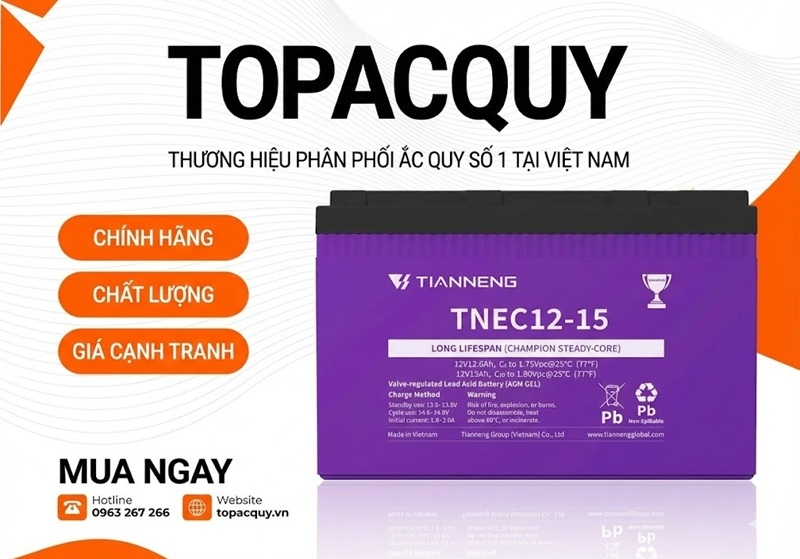 BÌNH ẮC QUY XE ĐẠP ĐIỆN THIÊN NĂNG TIANNENG TNEC12-15 (12V – 15AH)