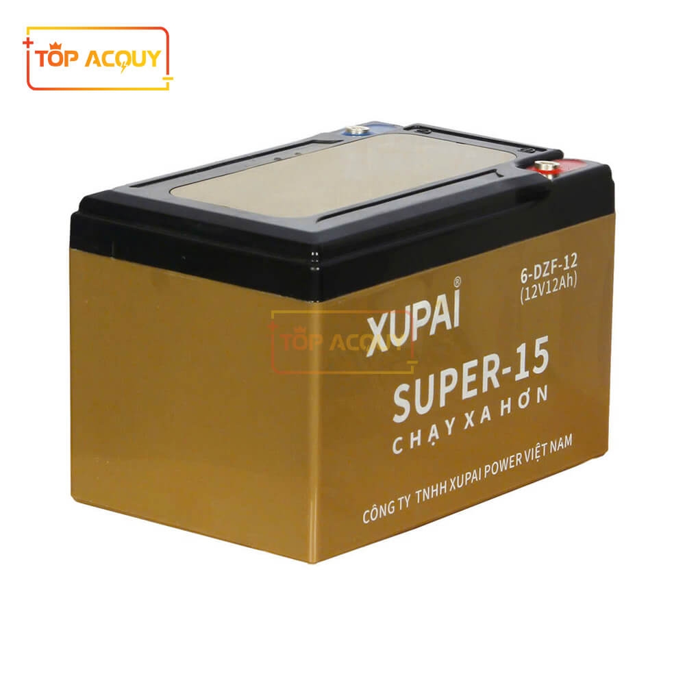 BÌNH ẮC QUY XE ĐẠP ĐIỆN XUPAI SUPER-15 (6-DZF-12) 12V - 12AH