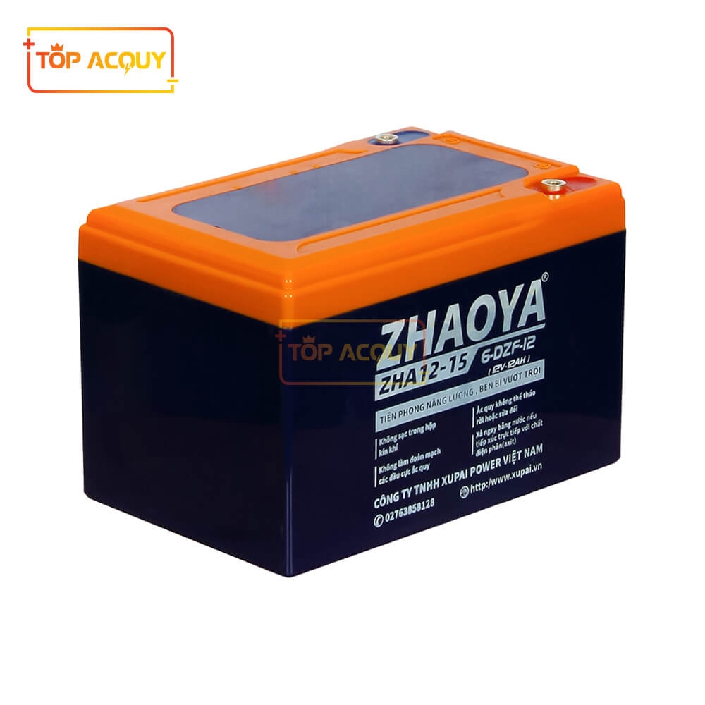 BÌNH ẮC QUY XE ĐẠP ĐIỆN ZHAOYA ZHA12-15 (6-DZF-12) 12V - 12AH