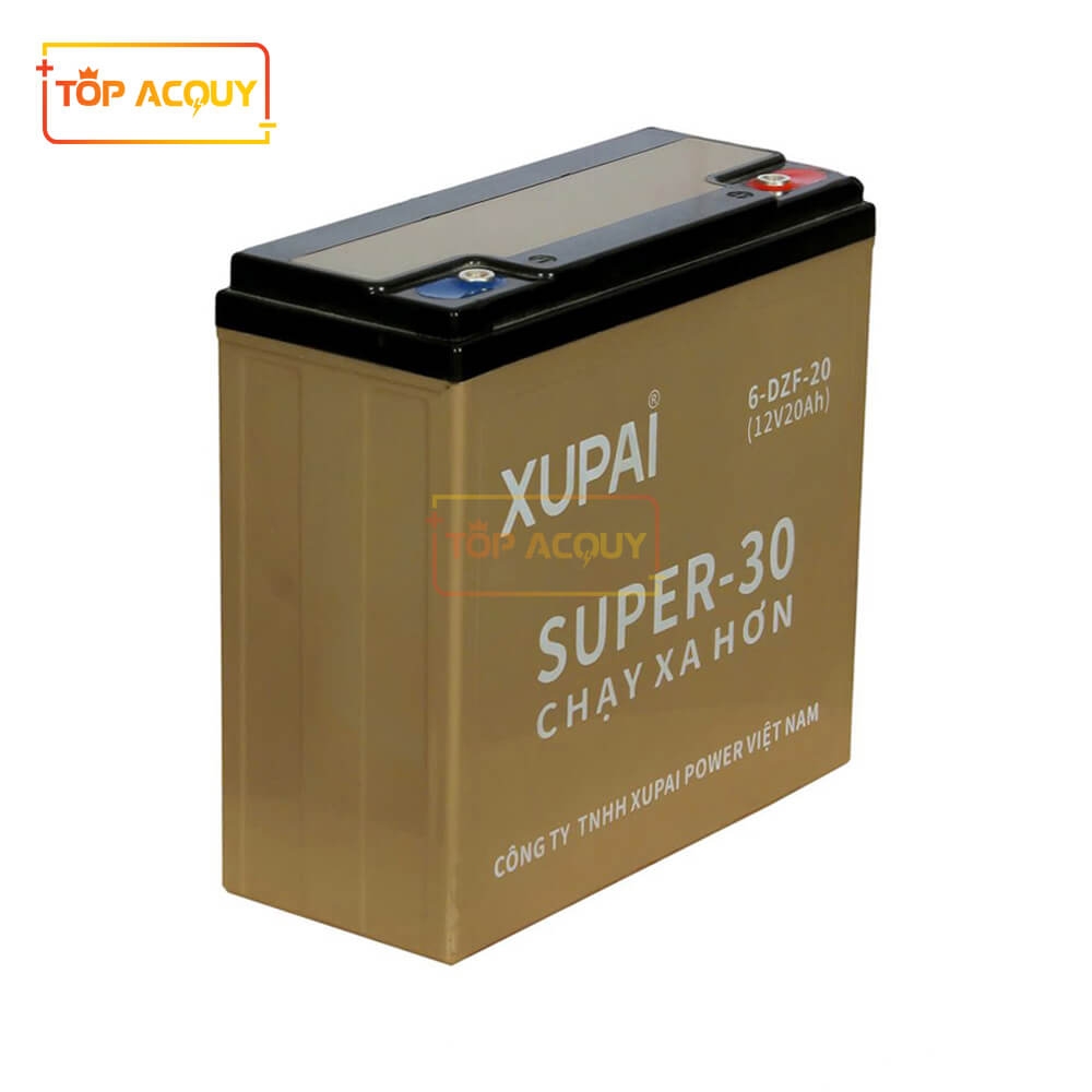 BÌNH ẮC QUY XE MÁY ĐIỆN XUPAI SUPER-30 (6-DZF-20) 12V - 20AH