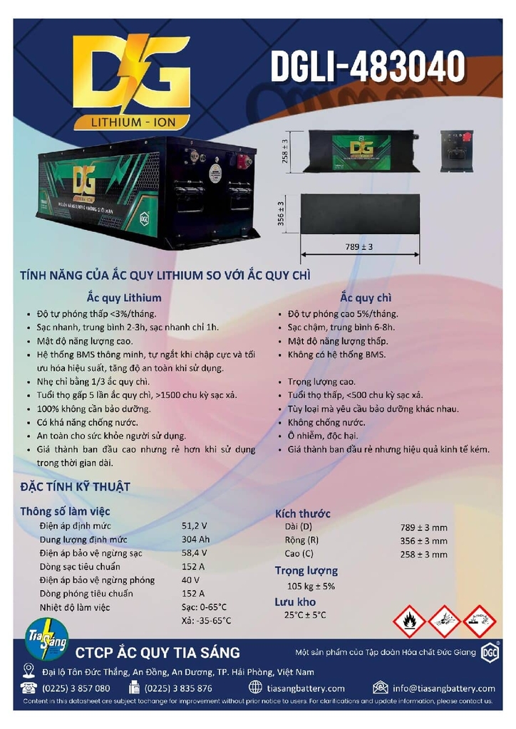 PIN LITHIUM-LFP ĐỨC GIANG 48V - 304AH DGLI-483040