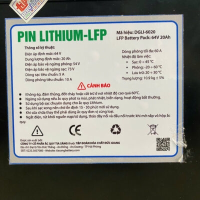 PIN LITHIUM-LFP ĐỨC GIANG 60V - 20AH DGLI-6020