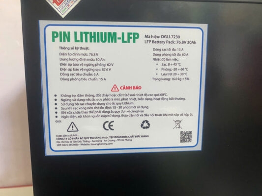PIN LITHIUM-LFP ĐỨC GIANG 72V - 30AH DGLI-7230