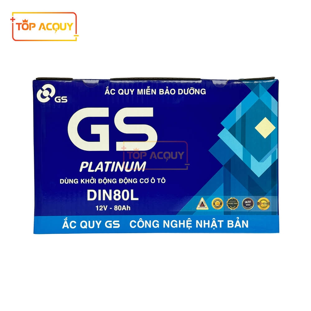 ẮC QUY MF GS 12V - 80AH DIN80L PLATINUM (NEW)