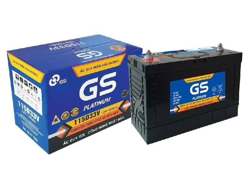 ẮC QUY GS 12V - 100AH 115D33V (XE ĐẦU KÉO/CONTAINER)