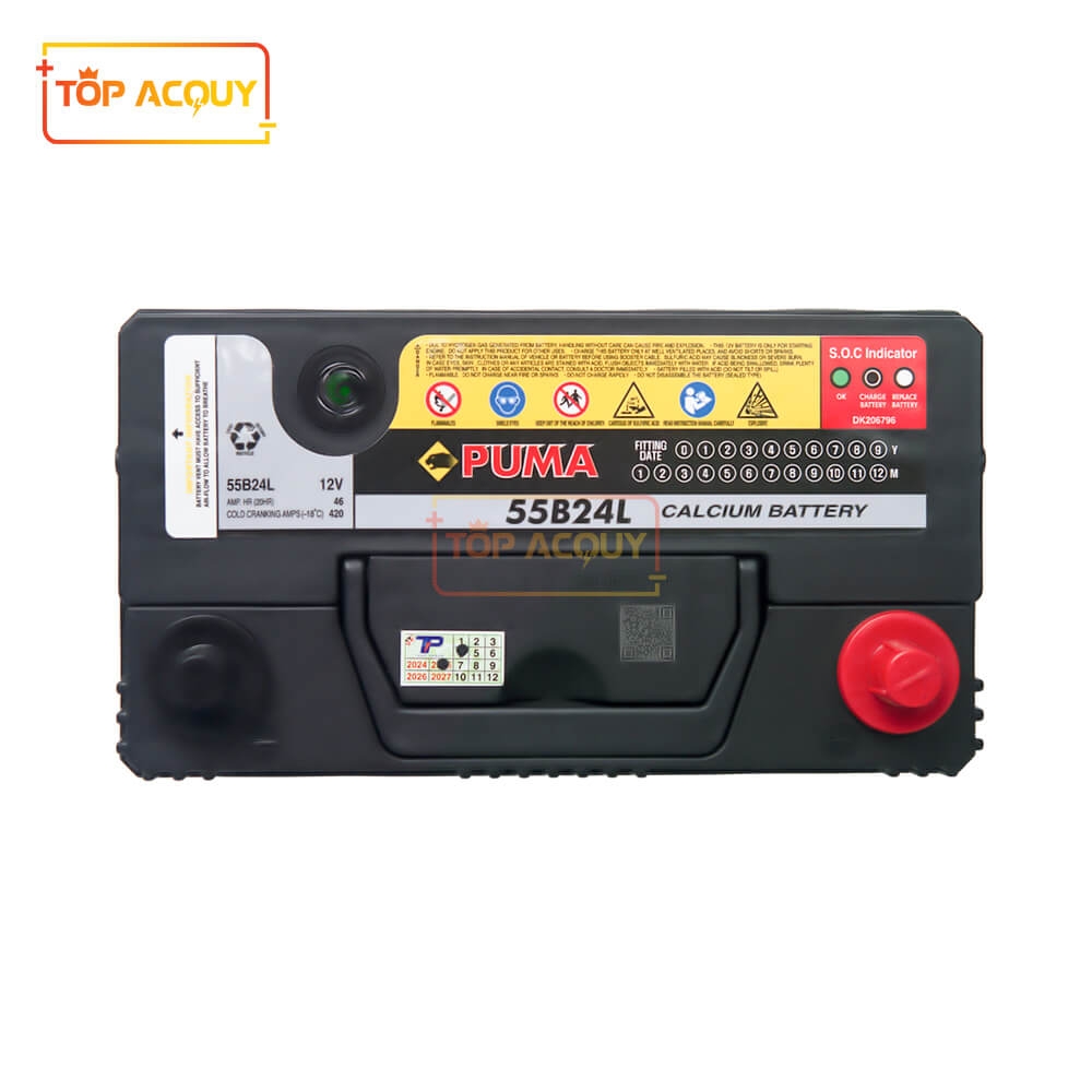 BÌNH ẮC QUY XE Ô TÔ PUMA 12V - 46AH 55B24L