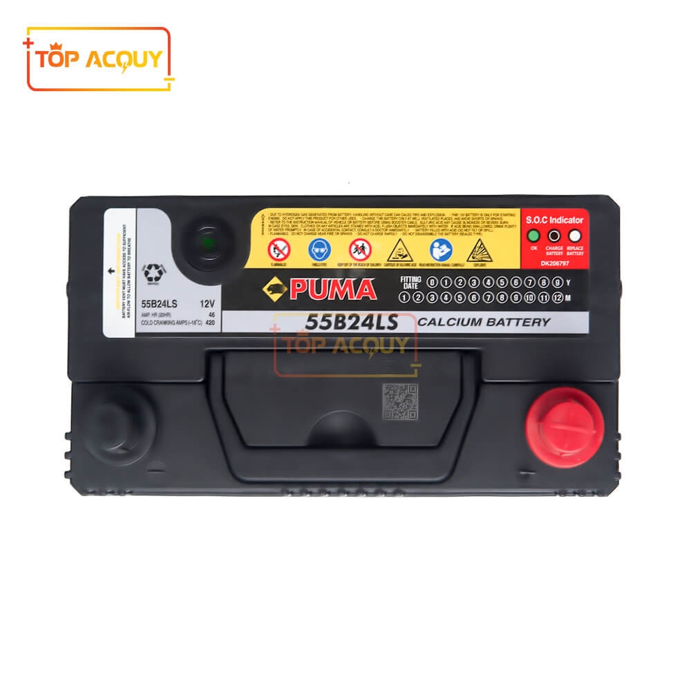 BÌNH ẮC QUY Ô TÔ PUMA 12V - 46AH 55B24LS