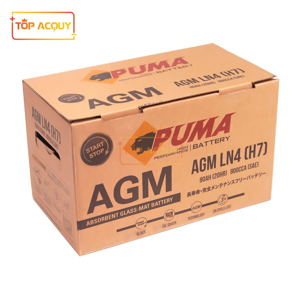 BÌNH ẮC QUY PUMA 12V - 80AH AGM LN4 (H7) (ECO/START-STOP PLUS)