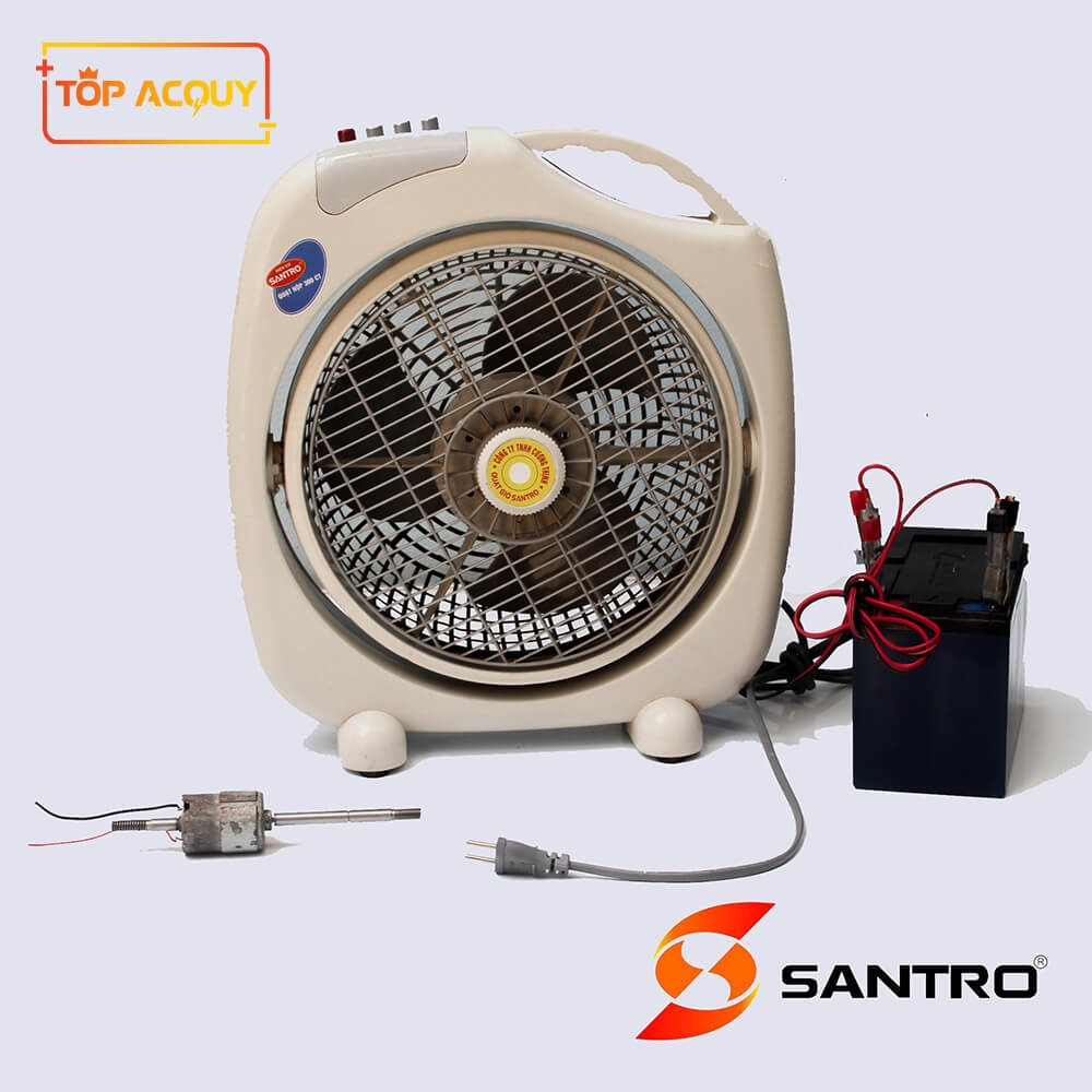 Quạt tản kẹp bình ắc quy 12v Santro