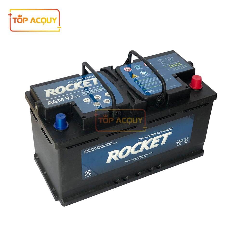 ẮC QUY ROCKET 12V - 92AH AGM L5 DIN(L) (ECO/START-STOP)