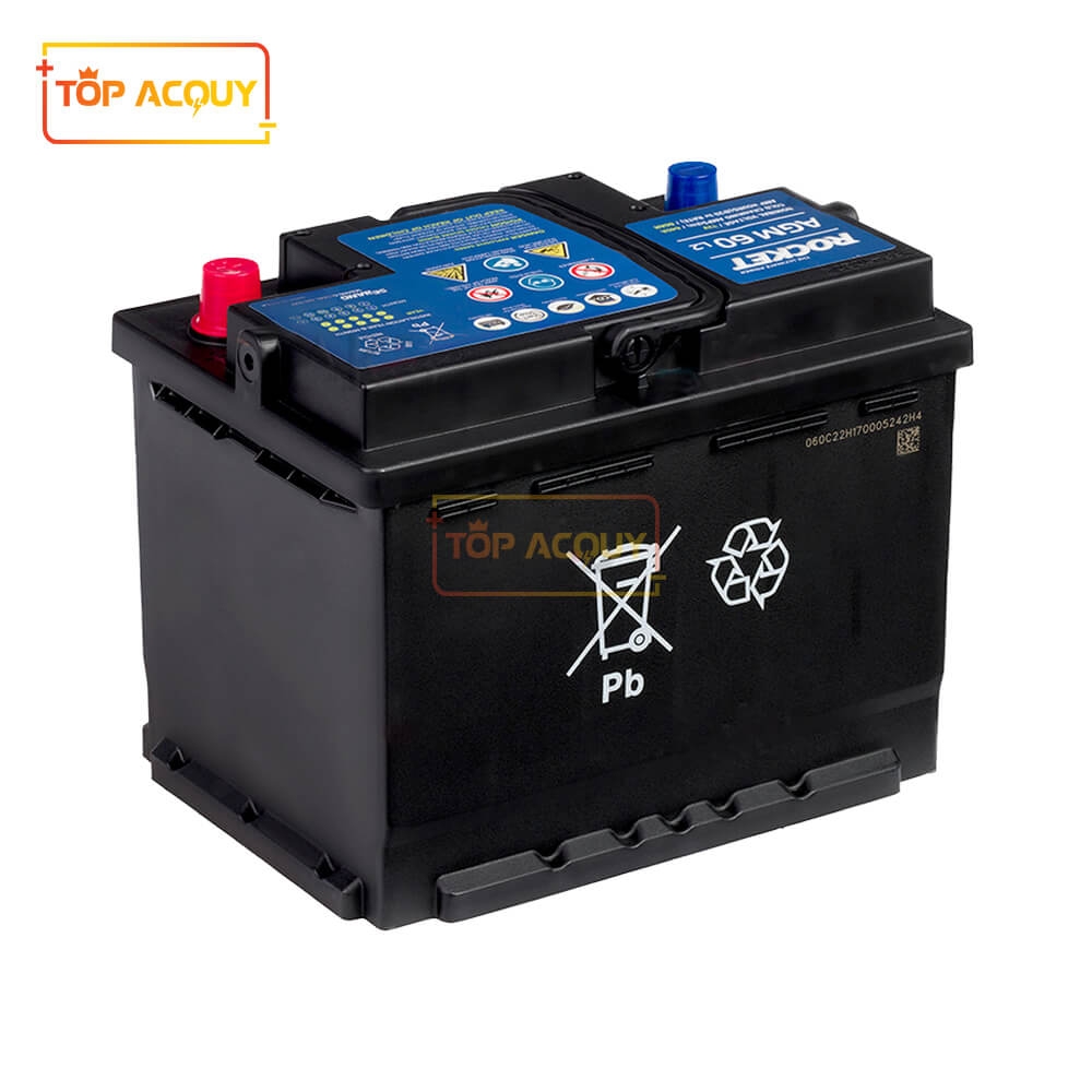 ẮC QUY ROCKET 12V - 60AH AGM L2 DIN60(L) (I-STOP/START-STOP)