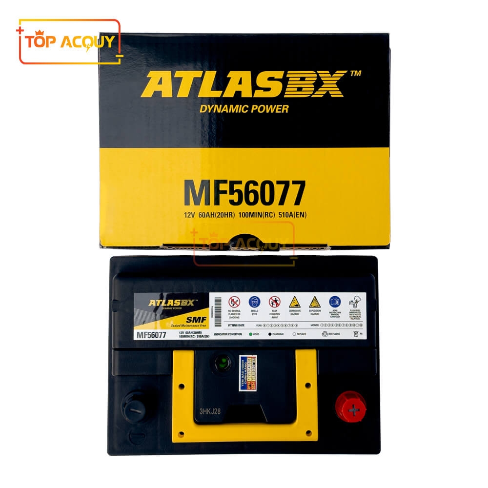 ẮC QUY ATLAS 12V - 60AH DIN MF56077 (DIN60L)
