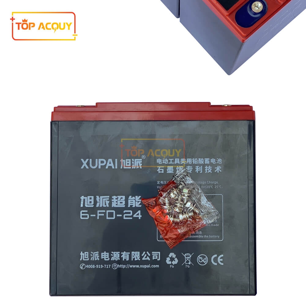 BÌNH ẮC QUY XE MÁY ĐIỆN XUPAI 6-FD-24 12V-24AH