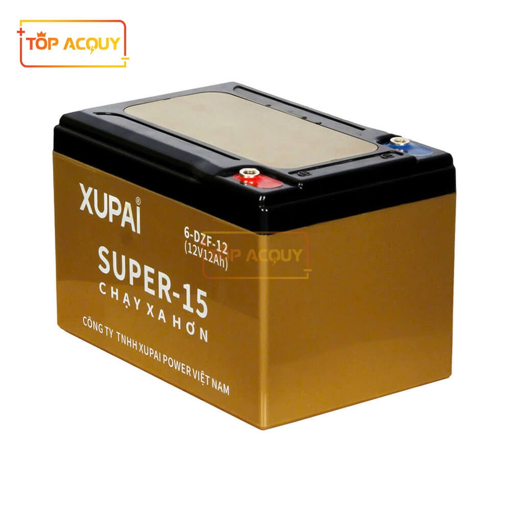BÌNH ẮC QUY XE ĐẠP ĐIỆN XUPAI SUPER-15 (6-DZF-12) 12V - 12AH
