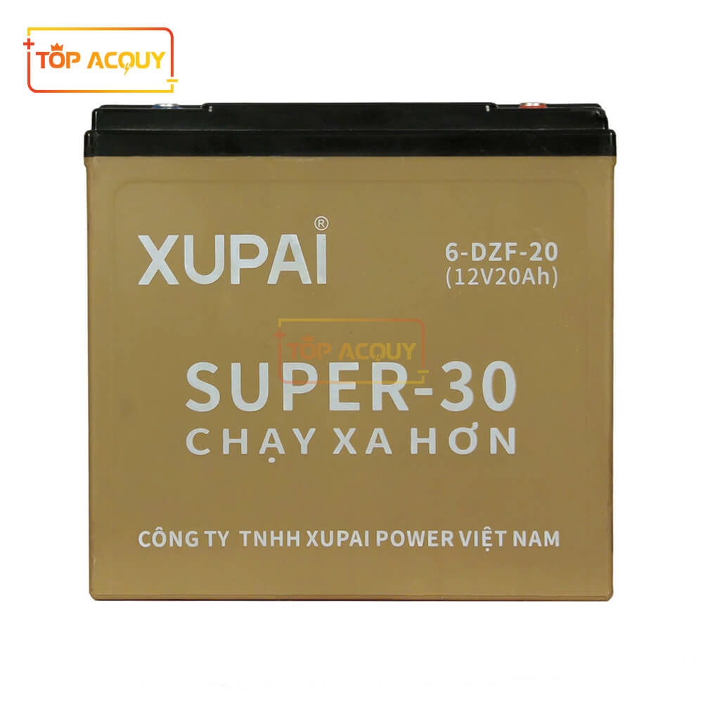 BÌNH ẮC QUY XE MÁY ĐIỆN XUPAI SUPER-30 (6-DZF-20) 12V - 20AH