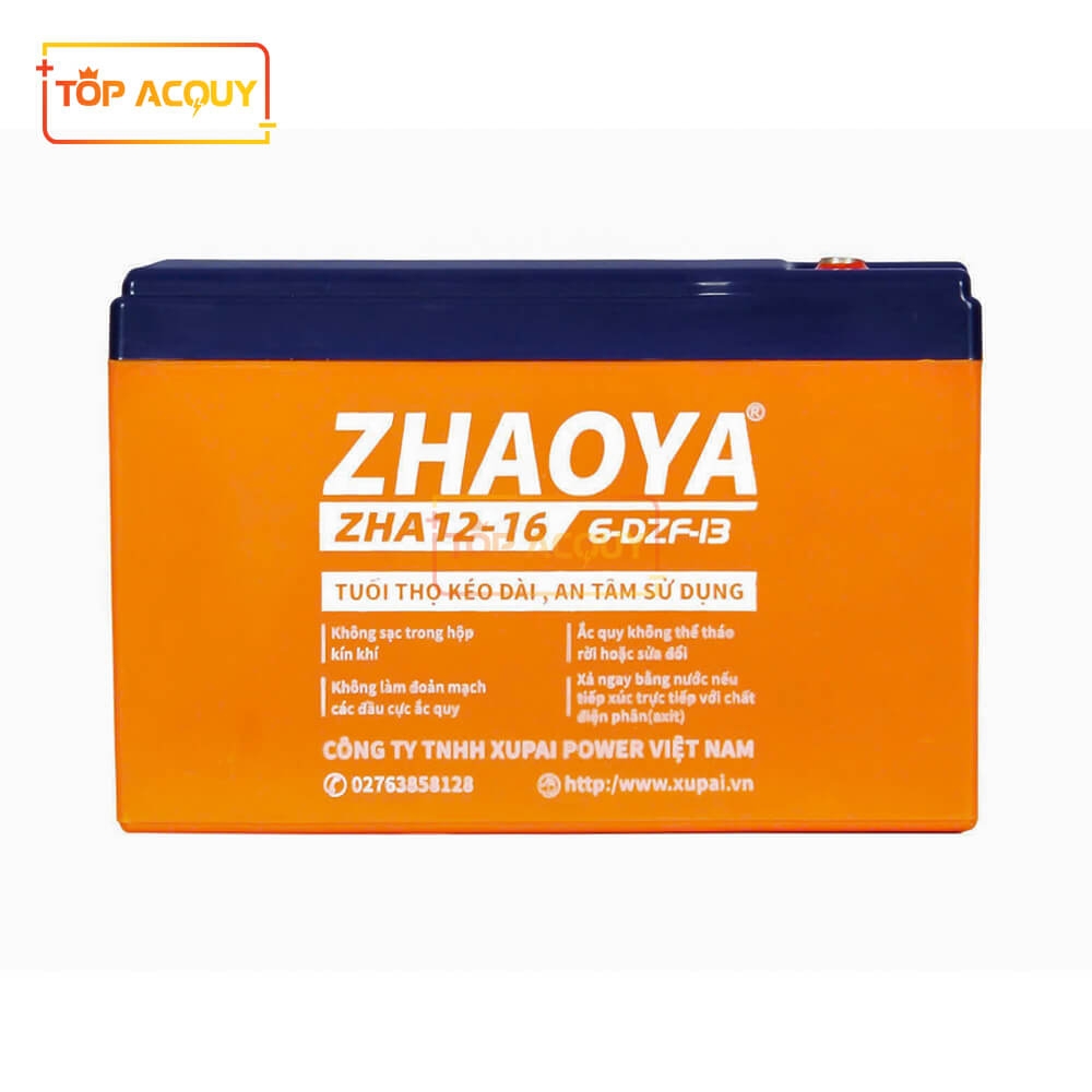 BÌNH ẮC QUY XE ĐẠP ĐIỆN ZHAOYA ZHA12-16 (6-DZF-13) 12V - 13AH