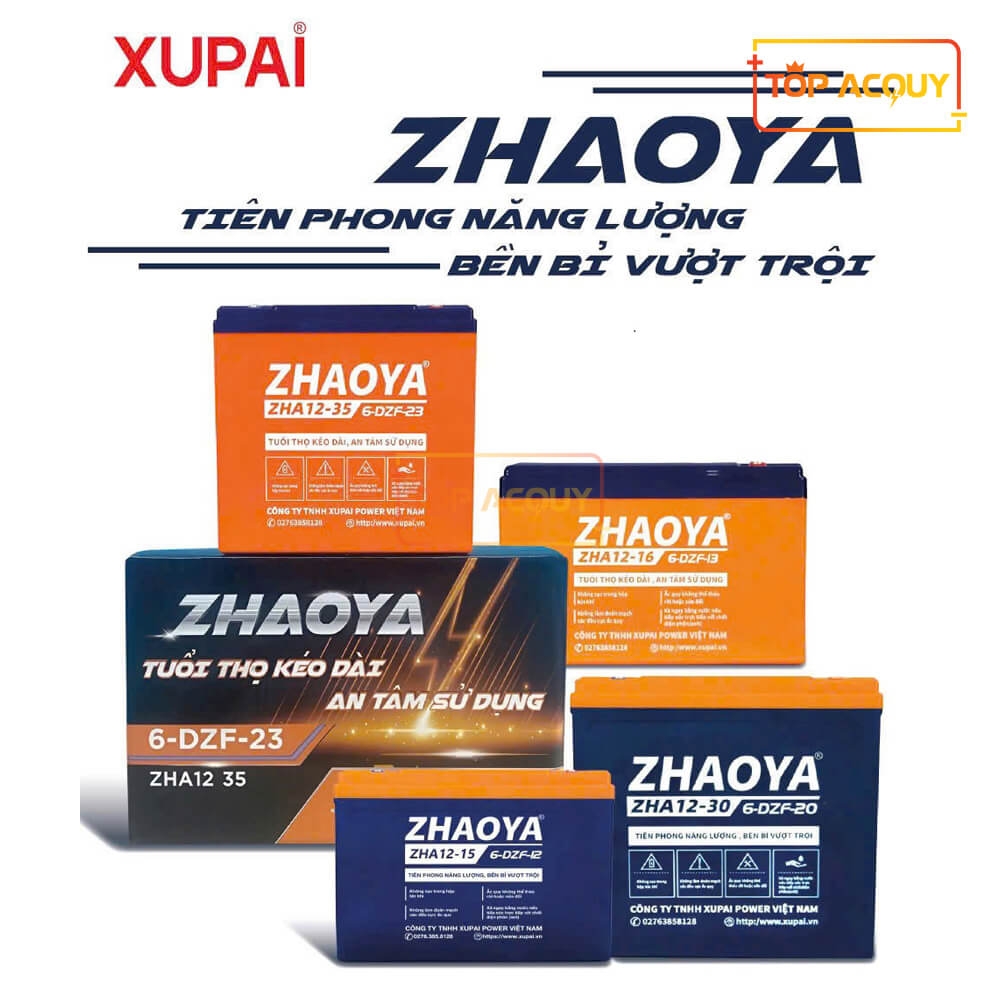 BÌNH ẮC QUY XE MÁY ĐIỆN ZHAOYA ZHA12-30 (6-DZF-20) 12V - 20AH