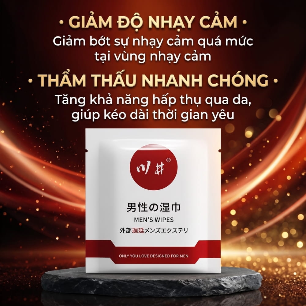 Khăn lau chống xuất tinh sớm ChuanJing Men’s Wipes – Lốc 10