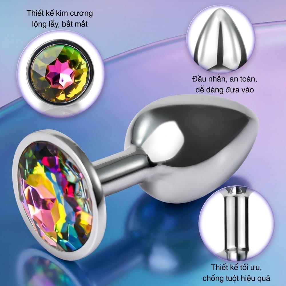 Plug hậu môn Inox Đính Đá