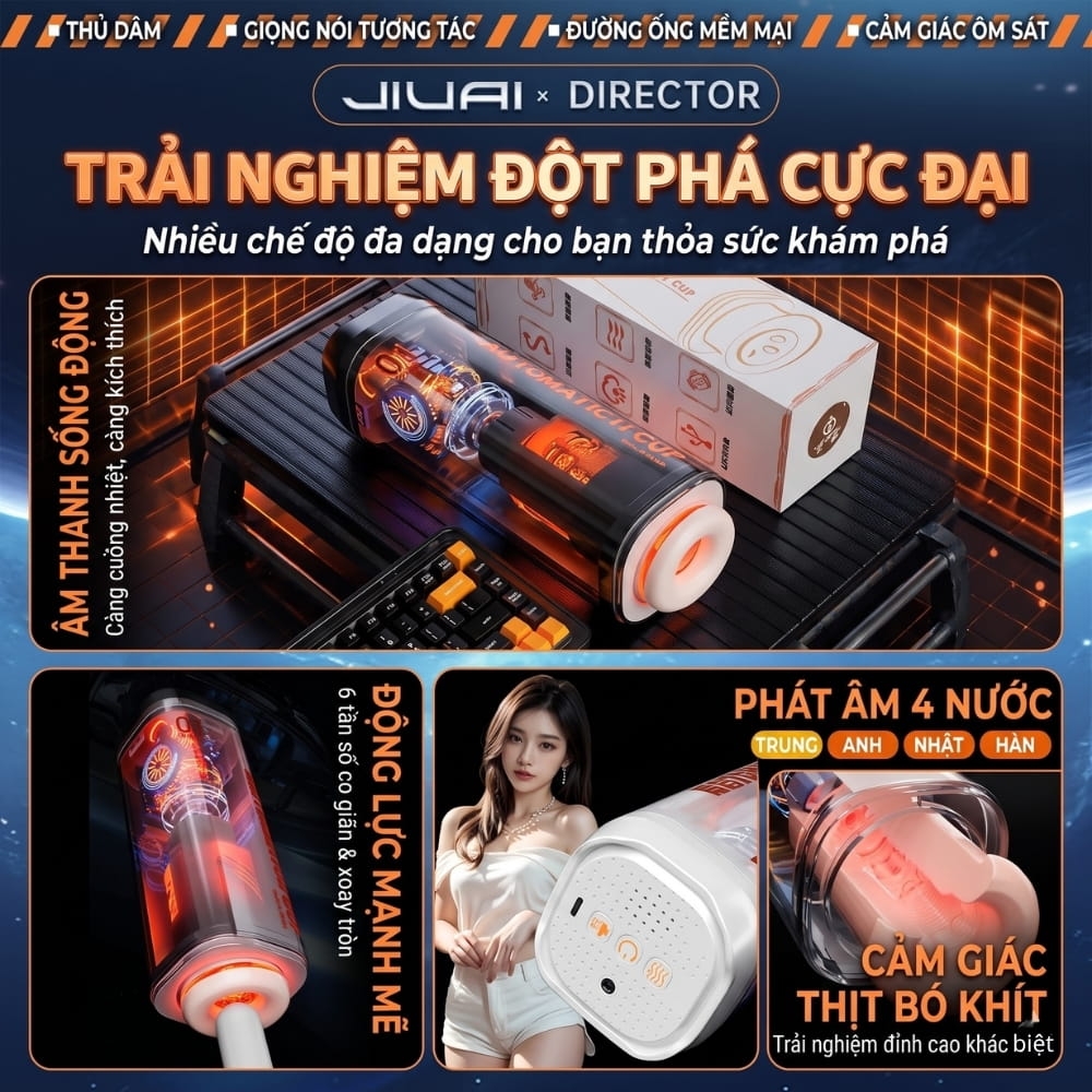 Âm đạo giả đa năng Jiuai Commander Masturbation Cup