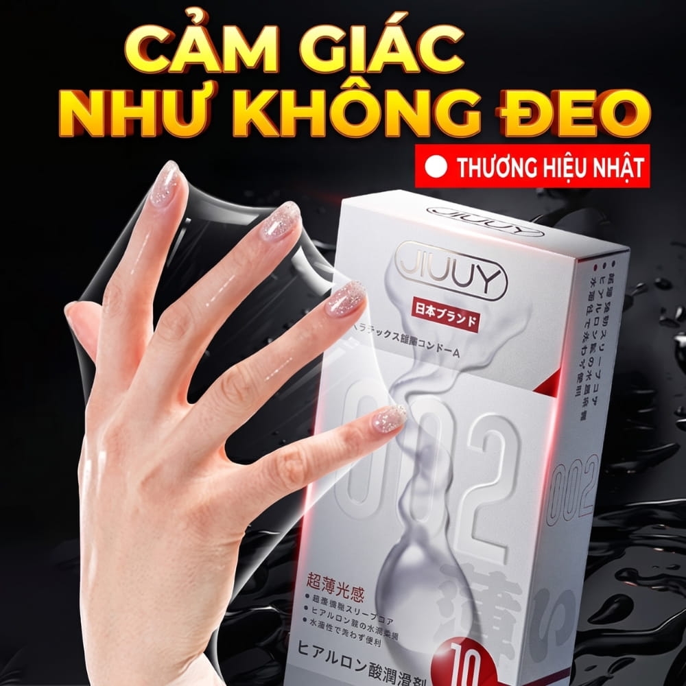 Bao cao su Jiuuy 002 Light Sensation siêu mỏng hộp 10 chiếc