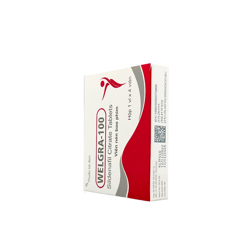Viên uống cương dương Welgra 100 hộp 4 viên