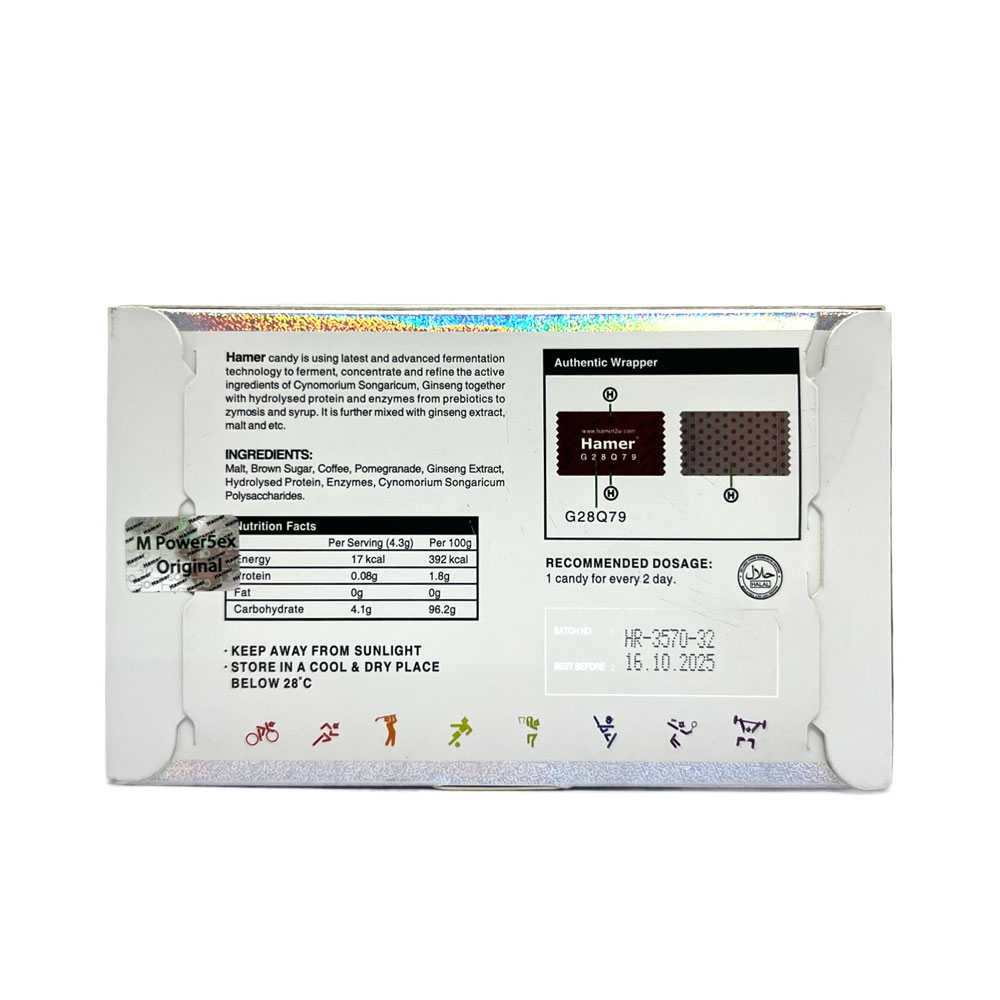 Kẹo sâm tăng cường sinh lý Hamer G28Q79 hộp 32 viên