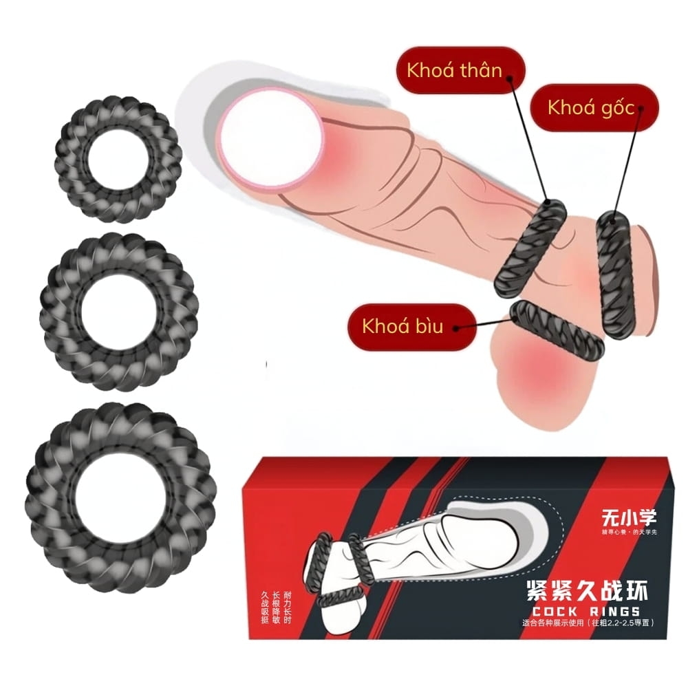 Vòng đeo dương vật Aichao Cock Ring Bộ 3s